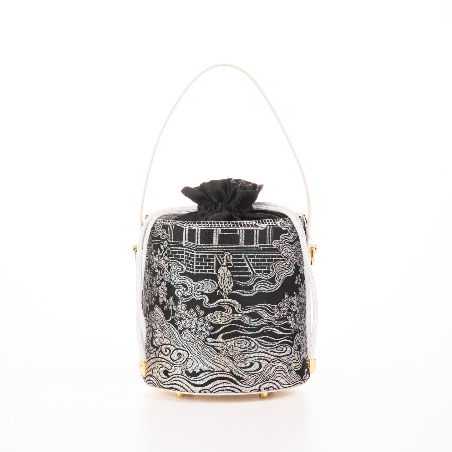 "A Glance Back of Immortal Crane" Bucket Handbag