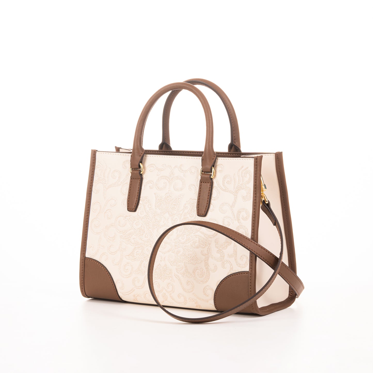 Lotus Embossed Pattern Tote Bag